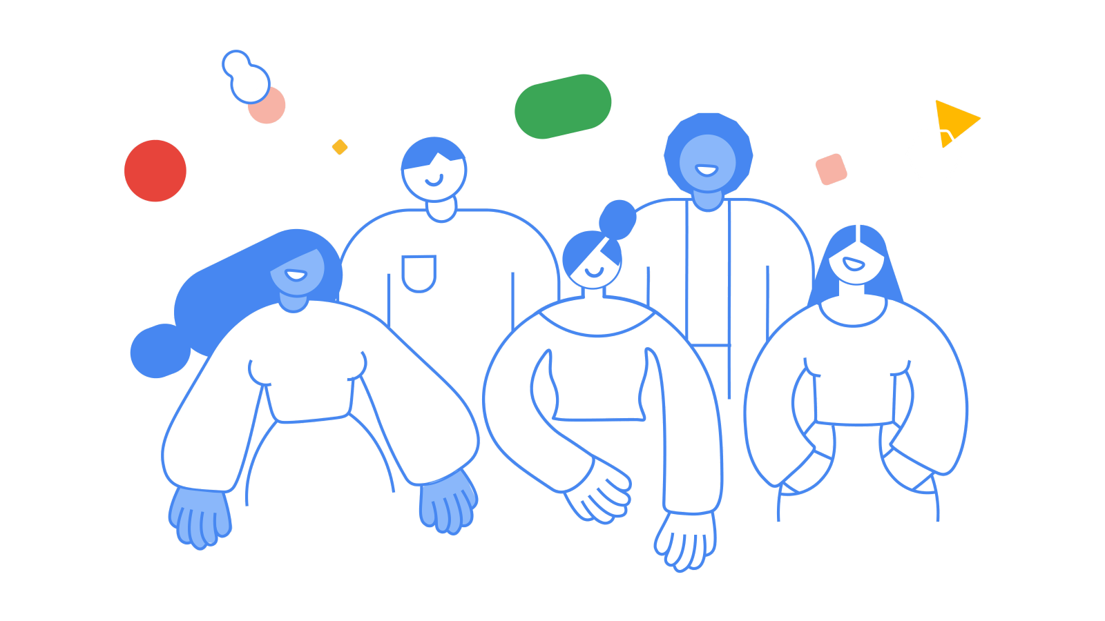 The team working together